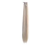 Extensions Cheveux Lisses NahaHair – Blond/Blanc #60, 100 % cheveux humains, texture premium